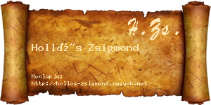 Hollós Zsigmond névjegykártya